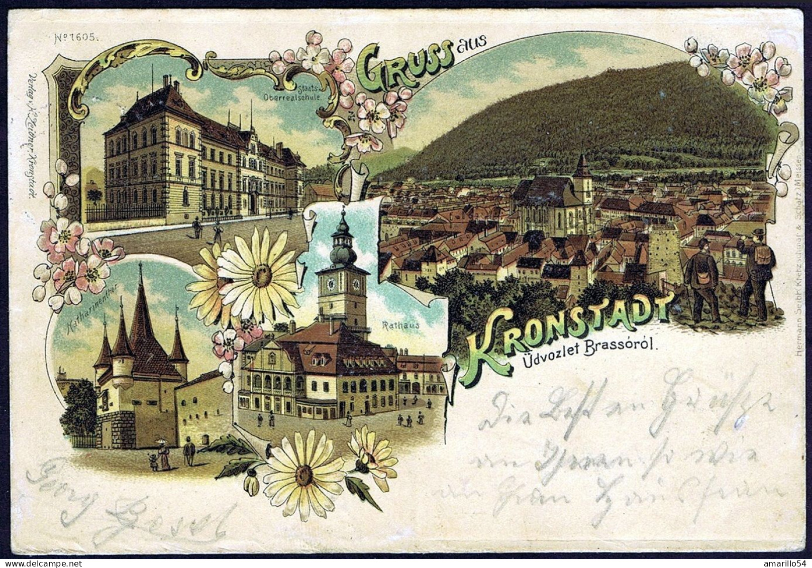 RAR ROMANIA Rumänien Litho Brasov - Kronstadt - Brasso In Siebenbürgen 1899 - Rumänien