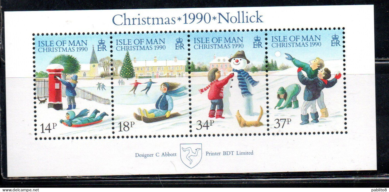 ISOLA DI MAN ISLE OF MAN 1990 CHRISTMAS NATALE NOEL WEIHNACHTEN NAVIDAD BLOCK SHEET MNH - Man (Ile De)