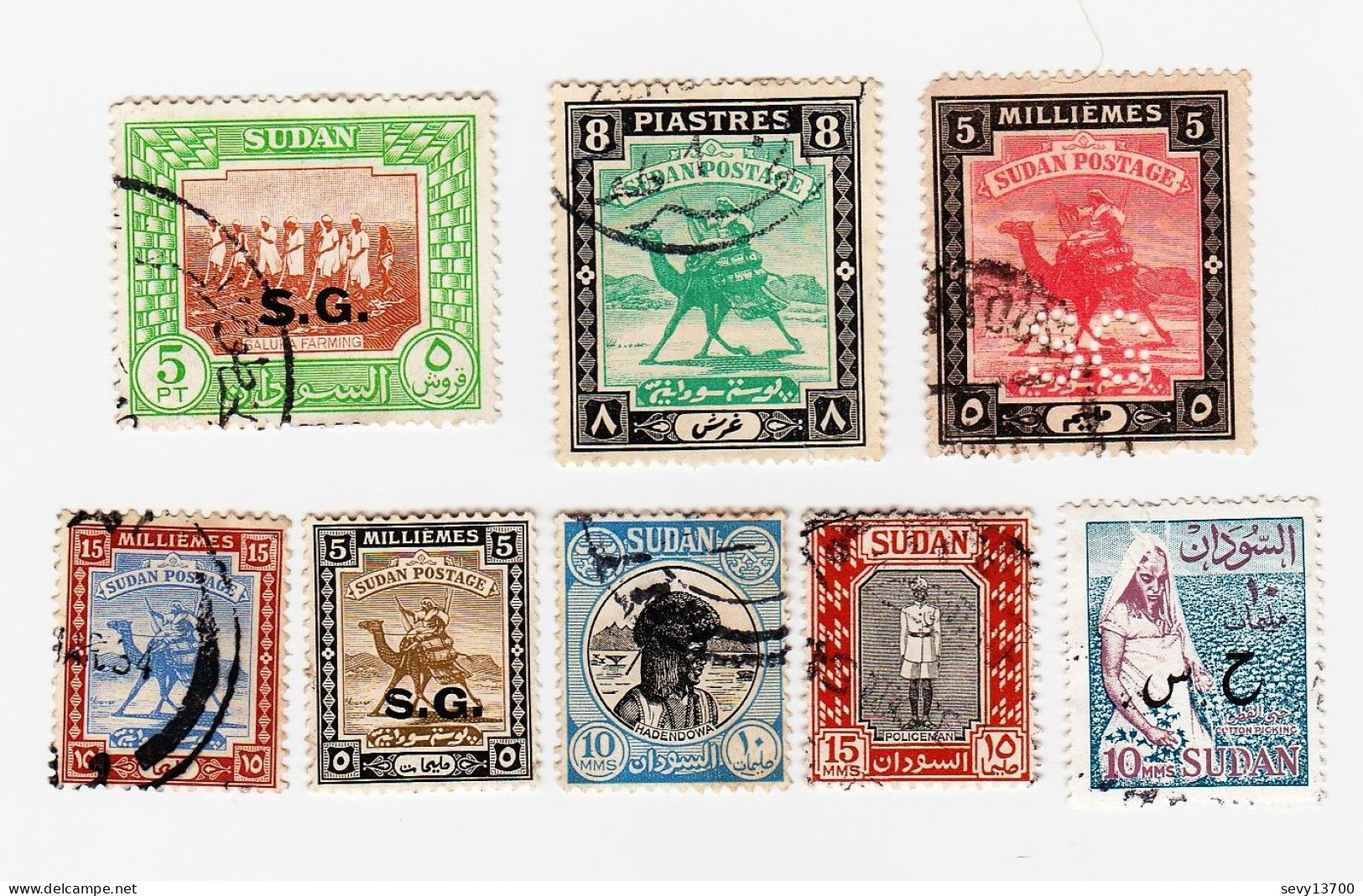 Soudan Lot De 8 Timbres Dont 2 Surchargé S.G. - Sudan (1954-...)