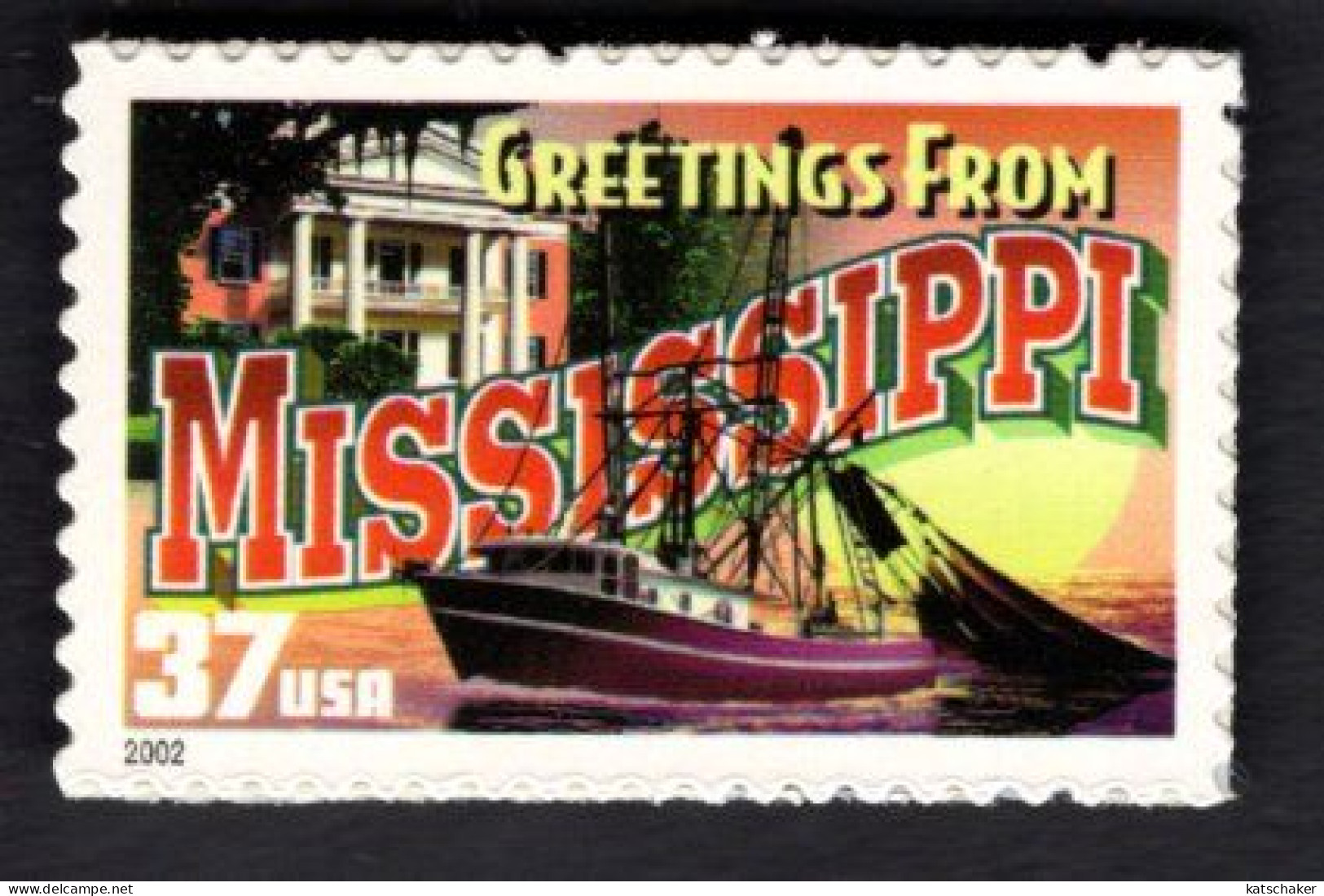 20172310828 2002  SCOTT 3719 (XX) POSTFRIS MINT NEVER HINGED - GREETINGS FROM AMERICA - MISSISSIPPI - Nuovi