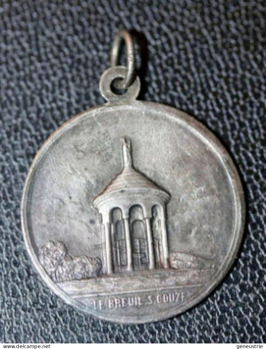 WWI Beau Pendentif Médaille Religieuse Médaillon "Notre-Dame De La Paix / Le Breuil-sur-Couze" Religious Medal WW1 - Religione & Esoterismo