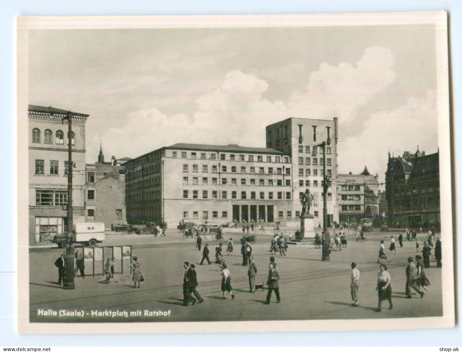 U215-061./ Halle Saale Marktplatz Mit Rathaus Foto AK - Altri & Non Classificati