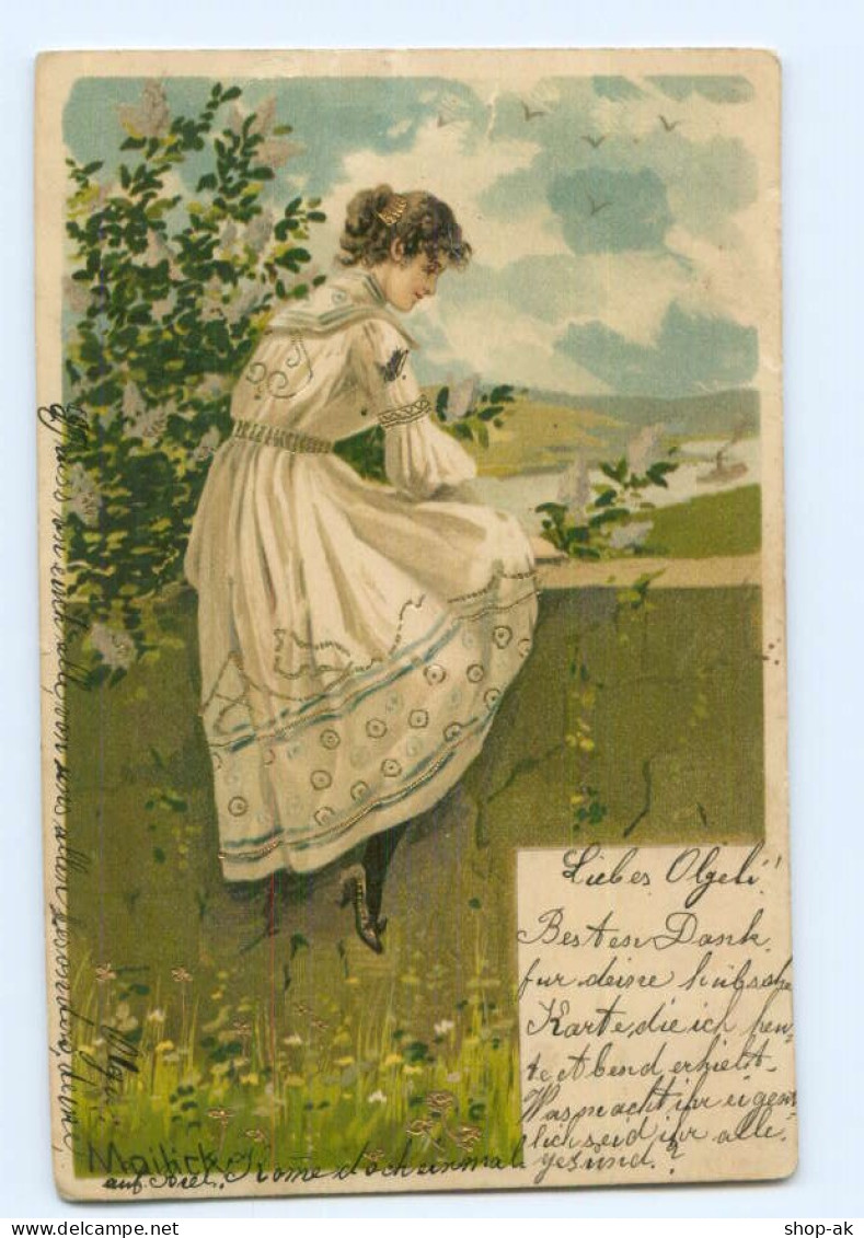 T9732/ Mailick Litho AK   Junge Frau  1903 - Mailick, Alfred