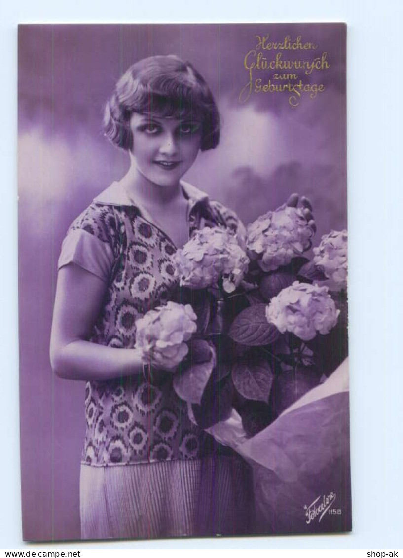 Y7041/ Geburtstag Junge Frau Schöne Foto AK Ca.1925 - Birthday