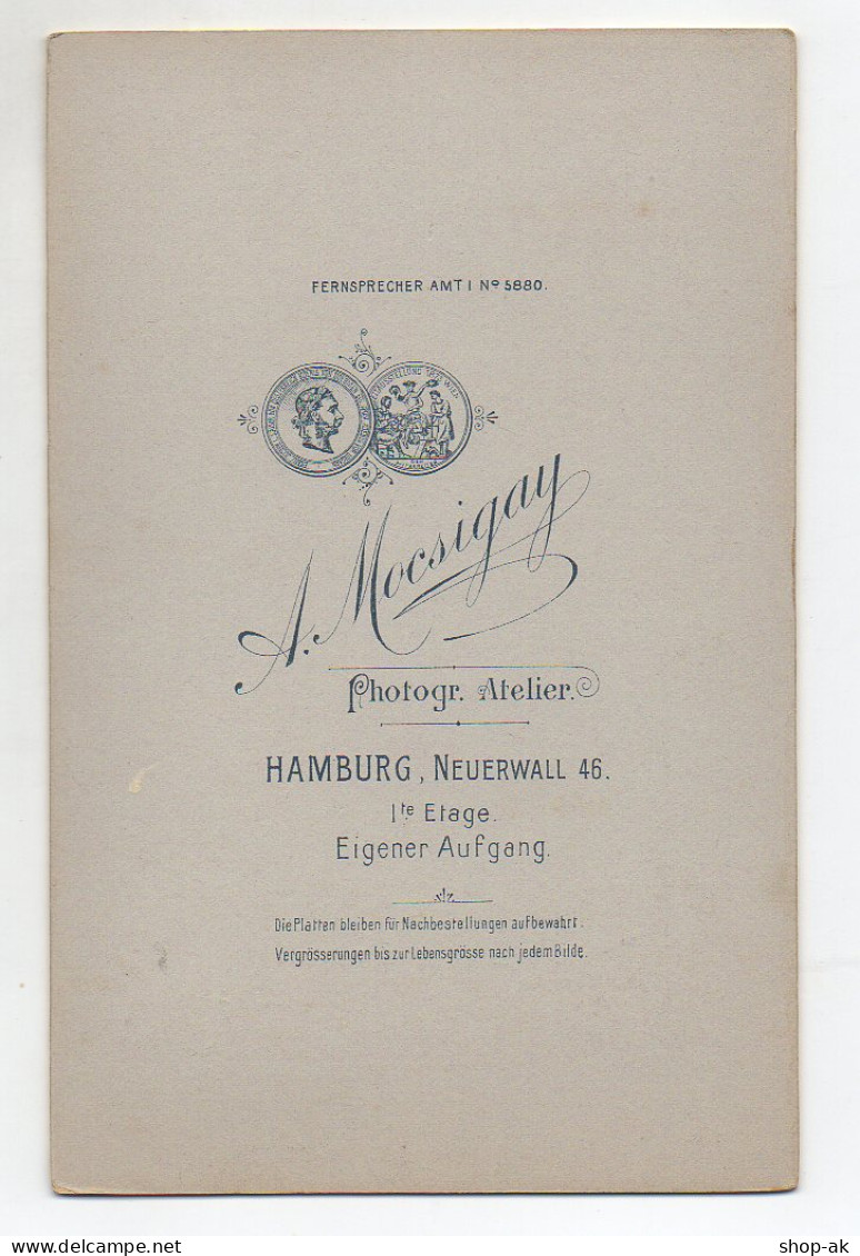 Y7023/ Kabinettfoto Kleines Mädchen  Atelier Mocsigay, Hamburg Ca.1900 - Other & Unclassified
