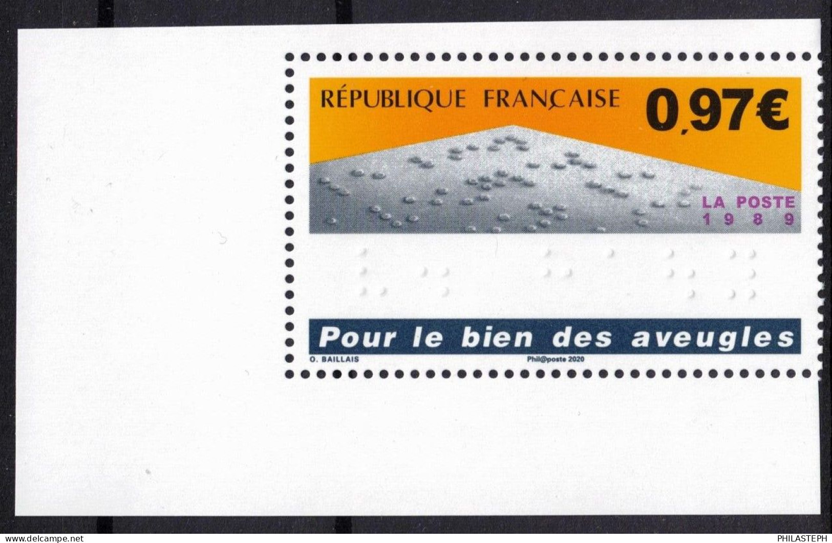 FRANCE 2020 - Pour Le Bien Des Aveugles  - Coin De Feuillet - Neuf ** HORS ABONNEMENT - Unused Stamps