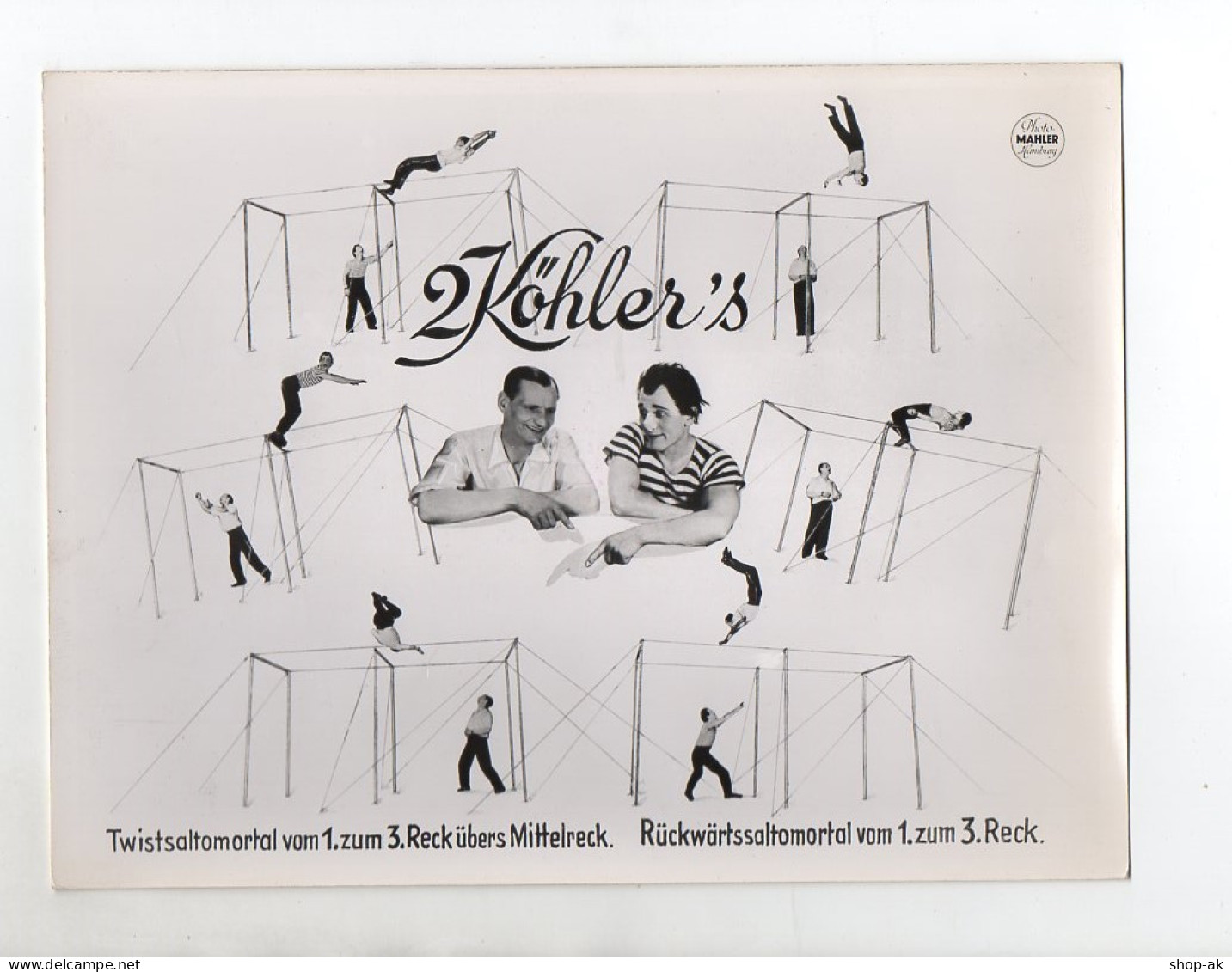 C2443/ 2 Köhler`s Artisten Am Reck  Foto Mahler Hamburg  Variete Ca.1955 24x18cm - Autres & Non Classés