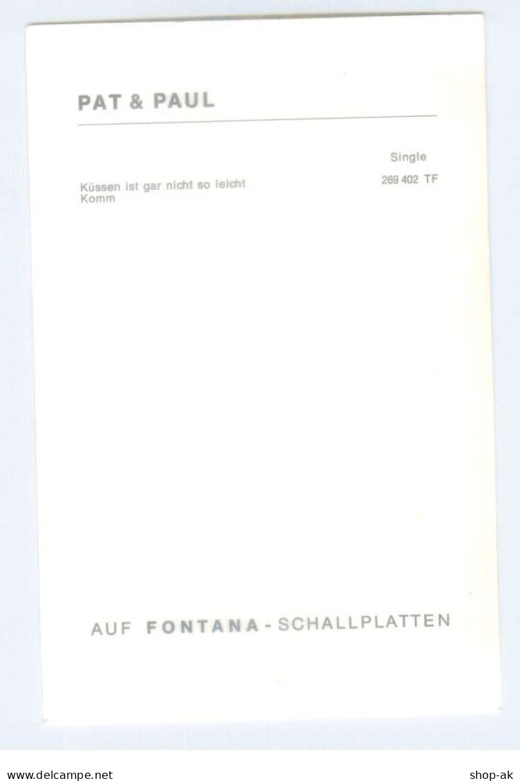 T4468/ Pat & Paul Autogramm Fotnatna-Karte Ca.1965 - Autographs