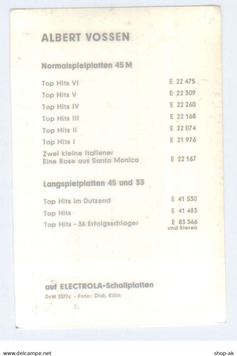 T4469/ Albert Vössen Autogramm 1965  Electrola Karte  - Autografi