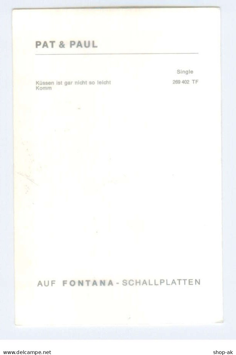 T4464/ Pat & Paul Autogramm  Fontana-Karte Ca.1965 - Handtekening