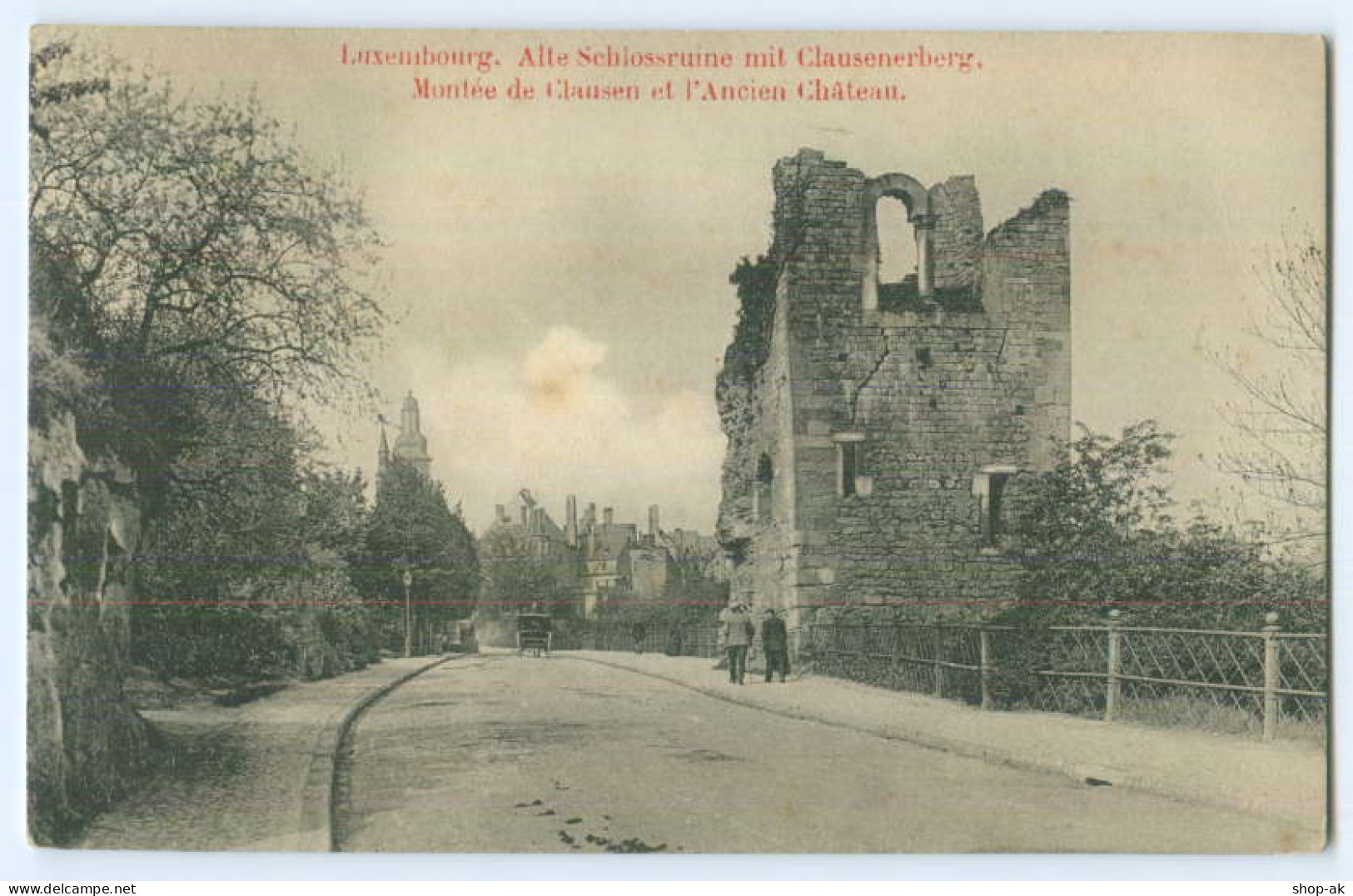 T4427/ Luxemburg Schloßruine Mit Clausenerberg  AK Ca.1912 - Sonstige & Ohne Zuordnung