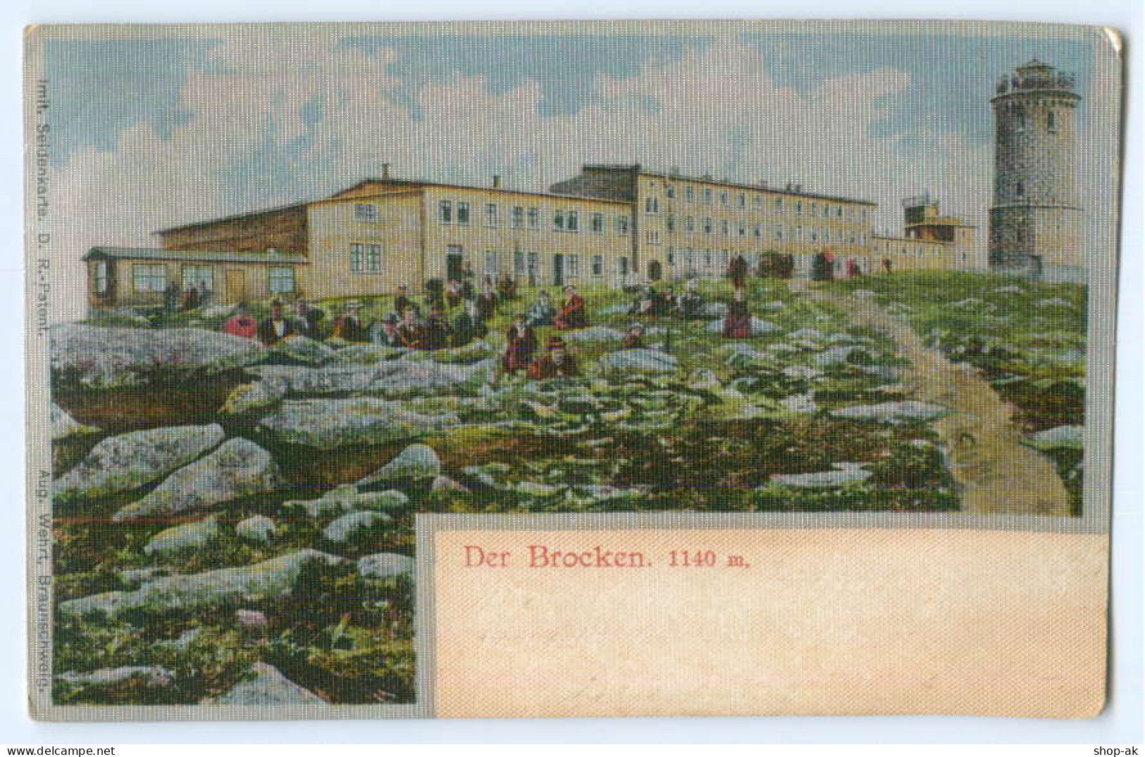 T4276-388./ Der Brocken  Imit. Seidenkarte AK 1904  - Altri & Non Classificati