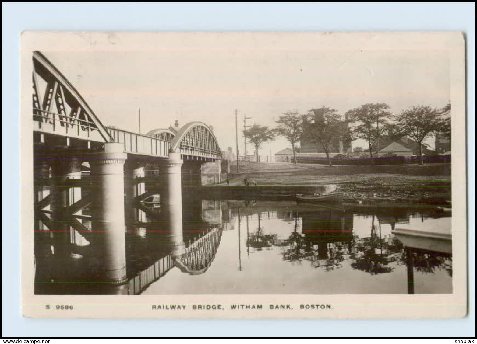 T4057/ Boston  Railway Bridge, Witham Bank Foto AK 1914 Großbritannien - Altri & Non Classificati