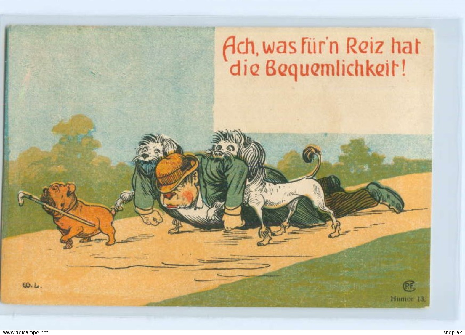 Y4858/ Hunde Und Betrunkener Mann Litho AK Ca.1905  - Humor