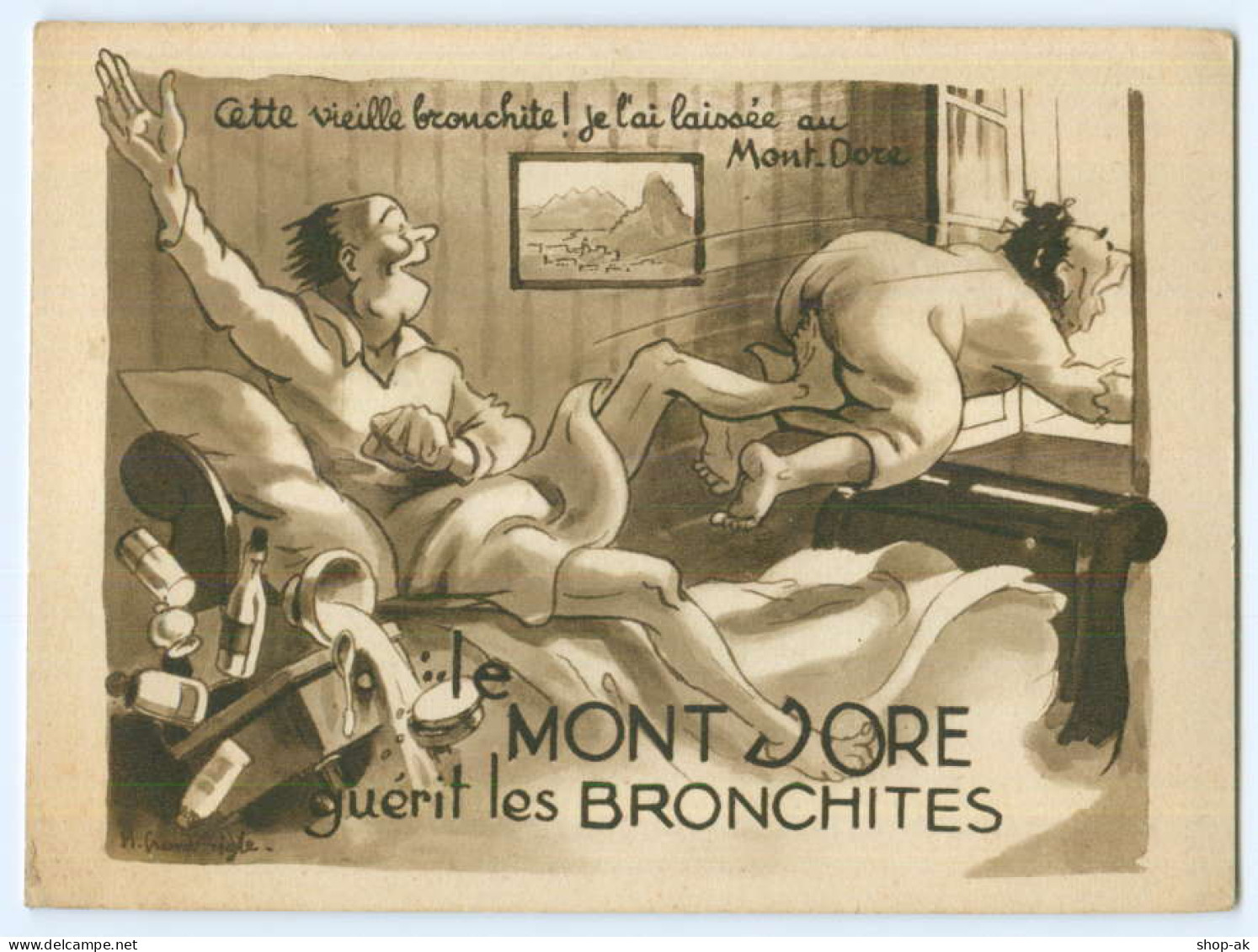 Y4706/ Le Mont-Dore  Guerit Les Bronchiotes  Reklame AK Frankreich Ca.1935 - Publicité