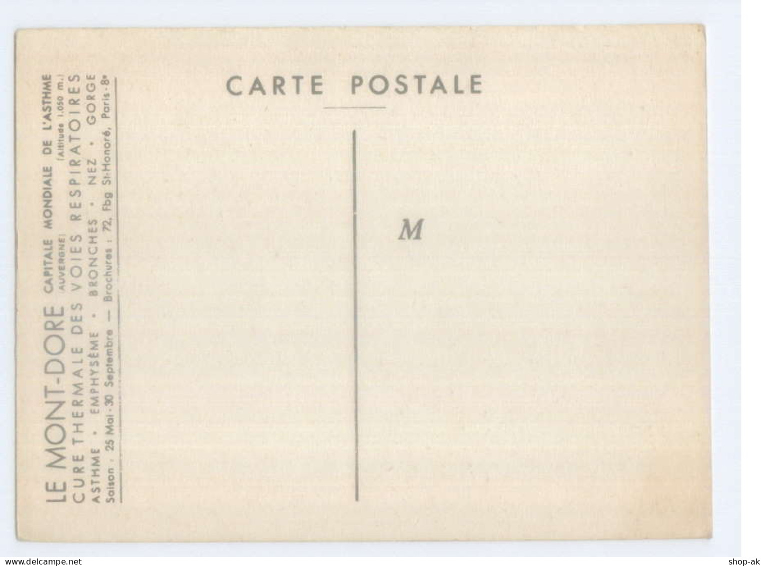 Y4706/ Le Mont-Dore  Guerit Les Bronchiotes  Reklame AK Frankreich Ca.1935 - Pubblicitari