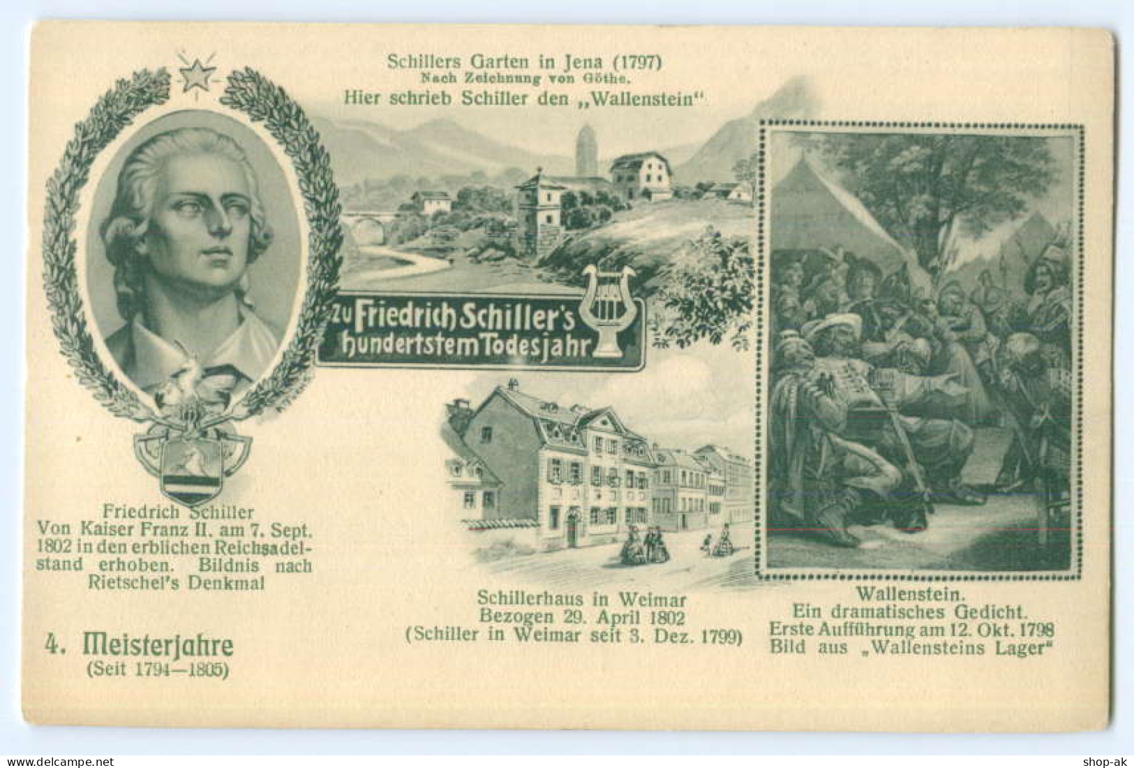 T3429/ Friedrich Schiller  100. Todestag - 4. Meisterjahre AK 1905 - Autres & Non Classés