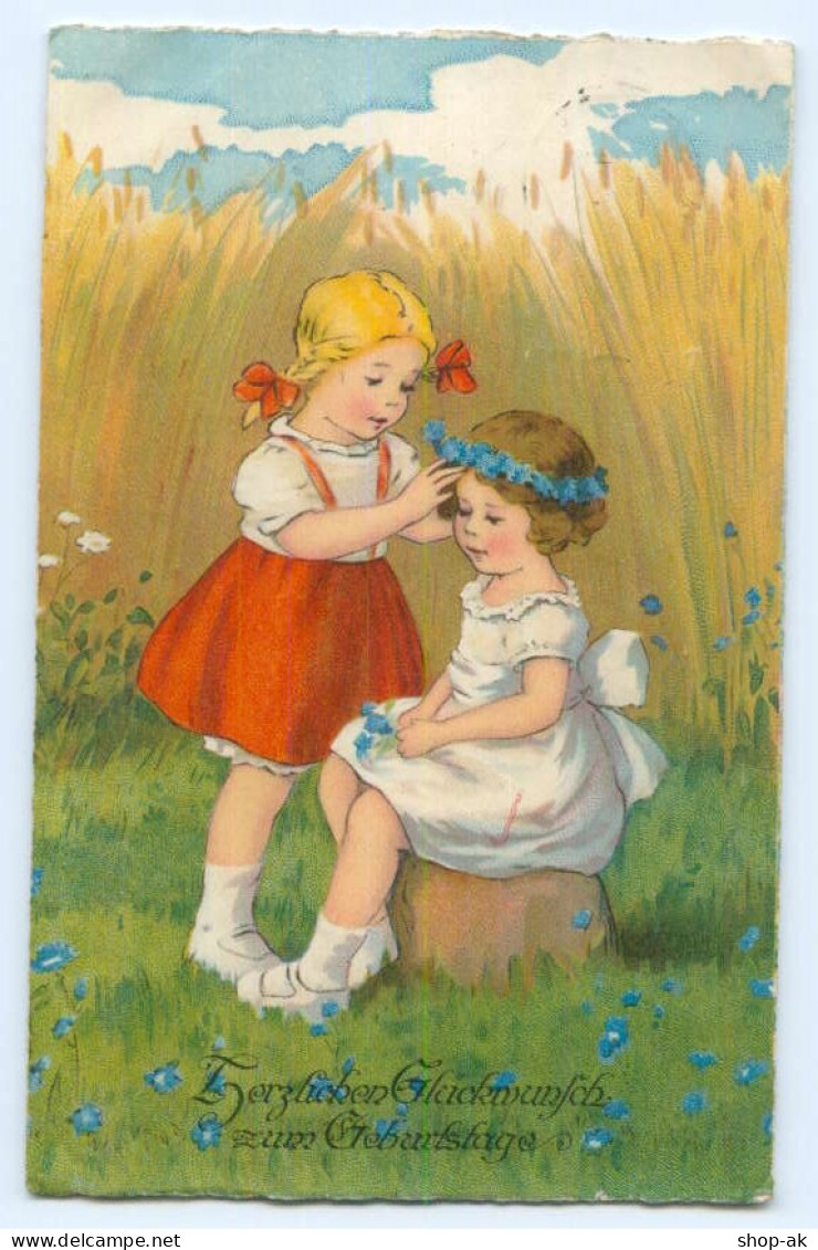 T3331/ Geburtstag Mädchen Mit Haarkranz Litho AK 1931 - Anniversaire