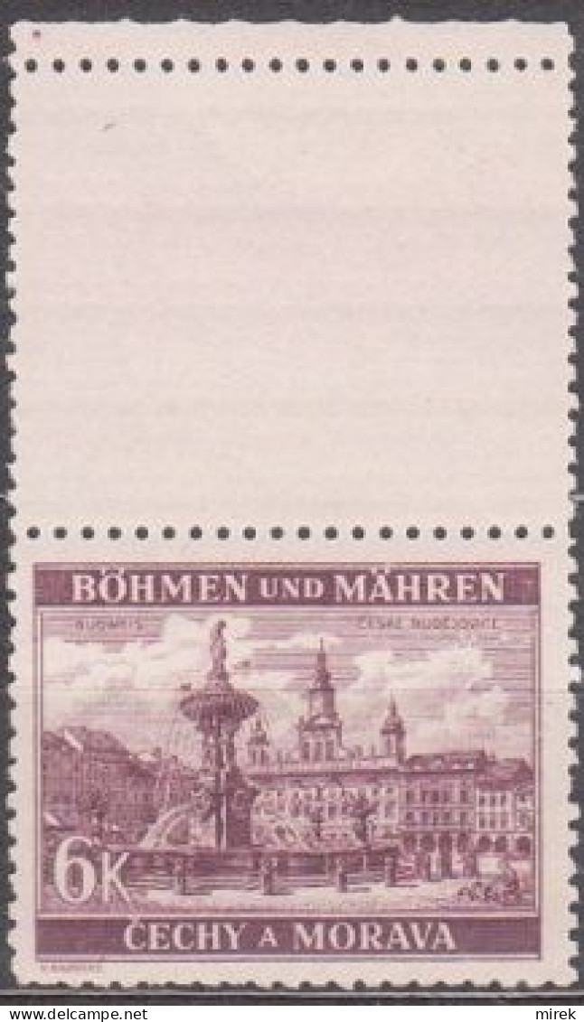 042/ Pof. 46, Violet; Stamp With Coupon - Ongebruikt