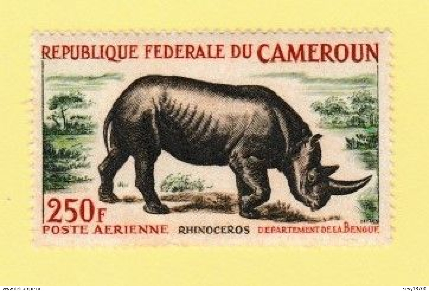Cameroun Timbre Neuf Rhinoceros PA N° 55 A - Cameroun (1960-...)