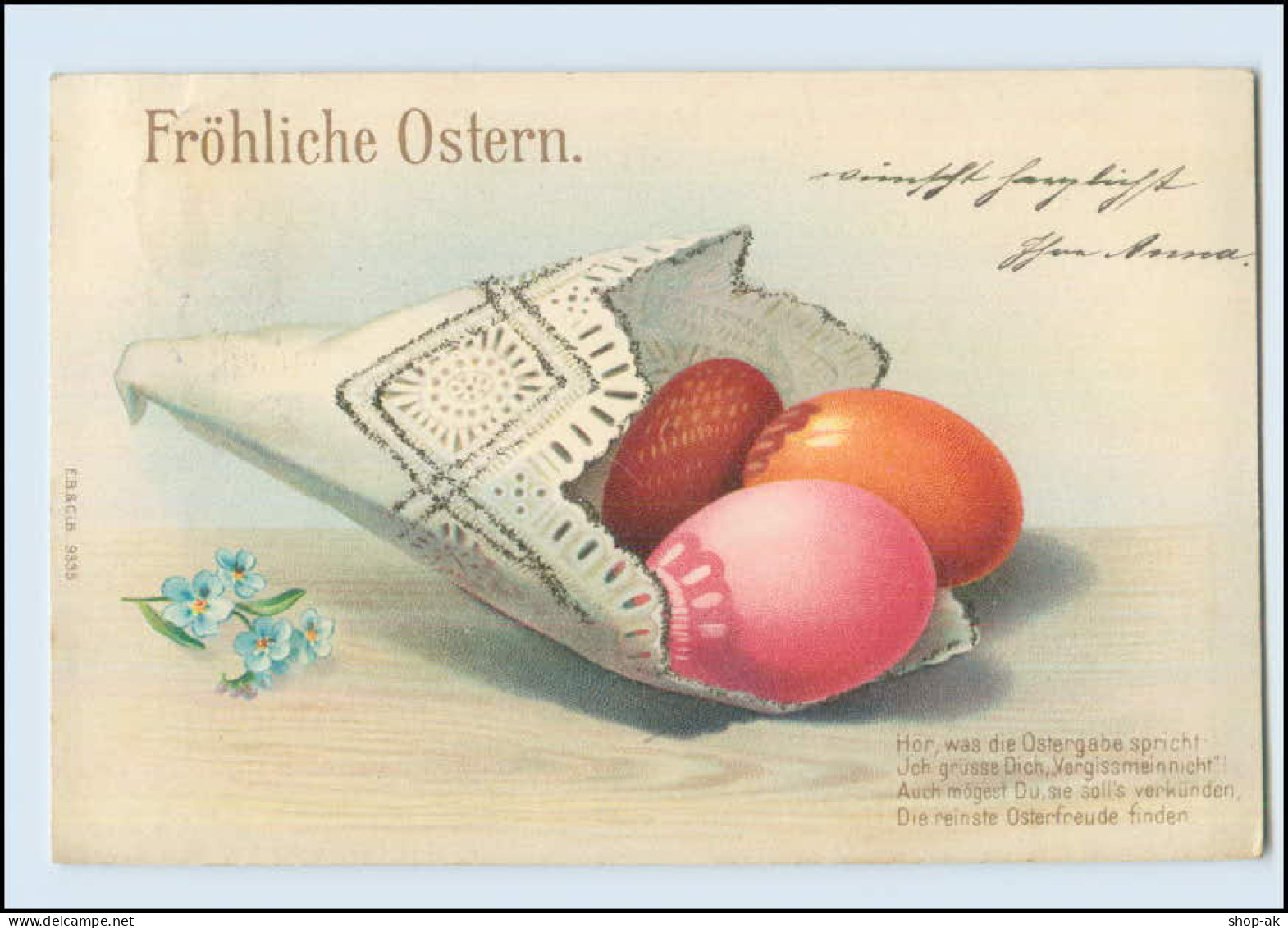 Y4308/ Ostern Ostereier Schöne Litho Glimmer AK 1901 - Ostern