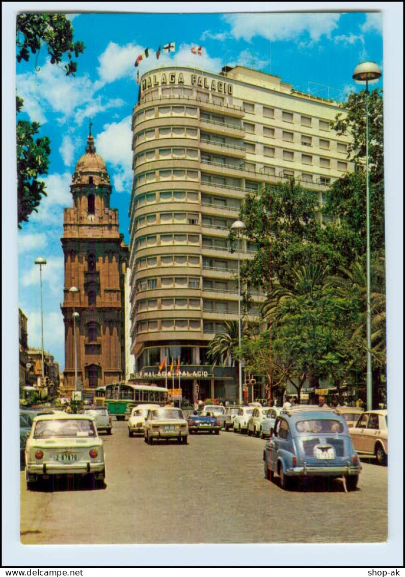 Y4416/ Malaga Hotel Malaga Palacio  Autos Fiat 500   AK Ca.1975 Spanien - Other & Unclassified