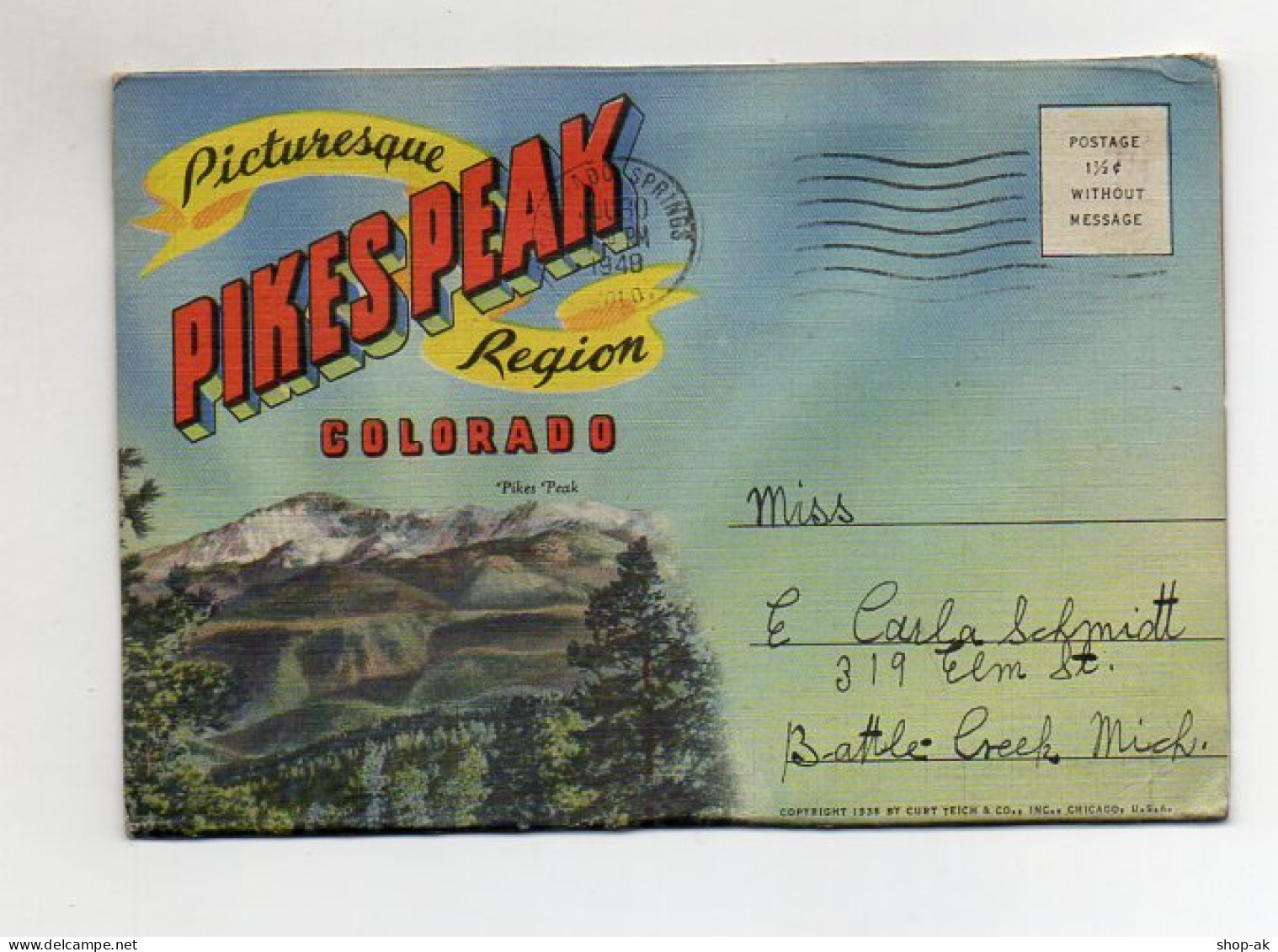 Y4179/ Pikes Peak Colorado  Leporello Souvenir De Folder 1948 USA - Sonstige & Ohne Zuordnung