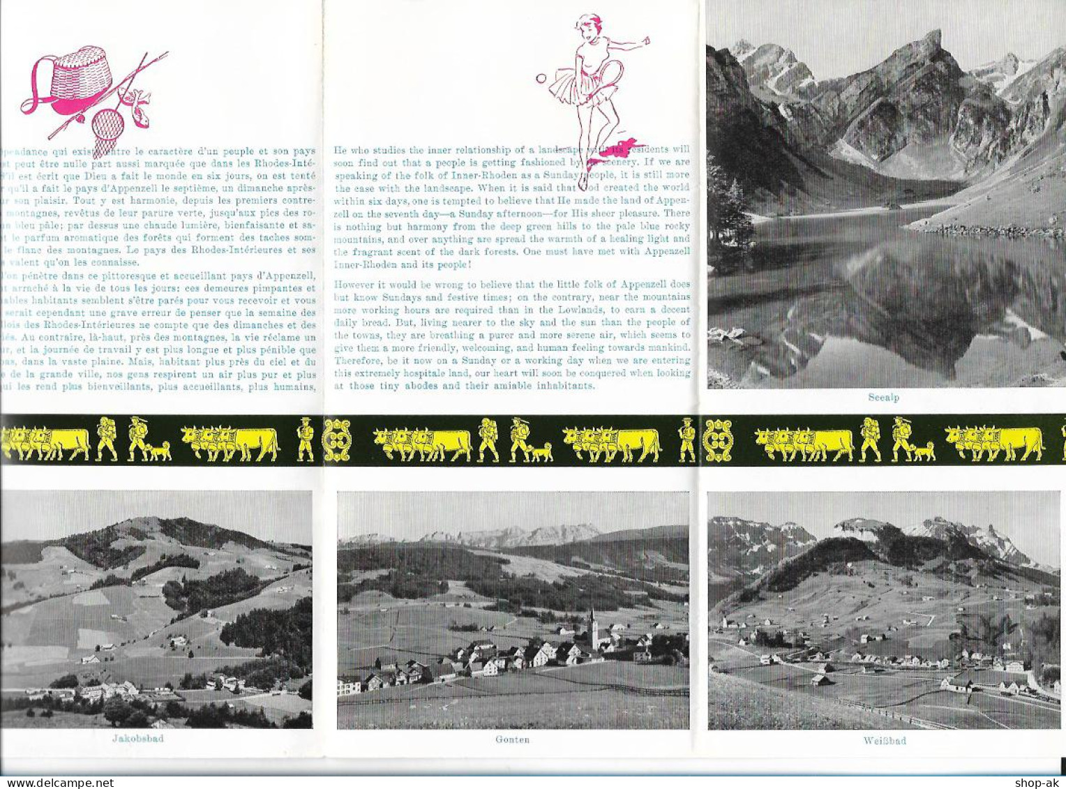 C2116/ Appenzell Schweiz Porspekt 1959/60 Mit Hotelnachweis, Reisen Urlaub - Tourism Brochures