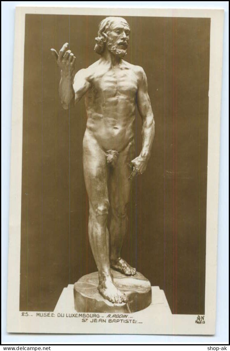 Y3994/ Skulptur A. Rodon - St. Jean Baptiste, Museum Luxemburg Foto AK Ca.1920 - Sculptures