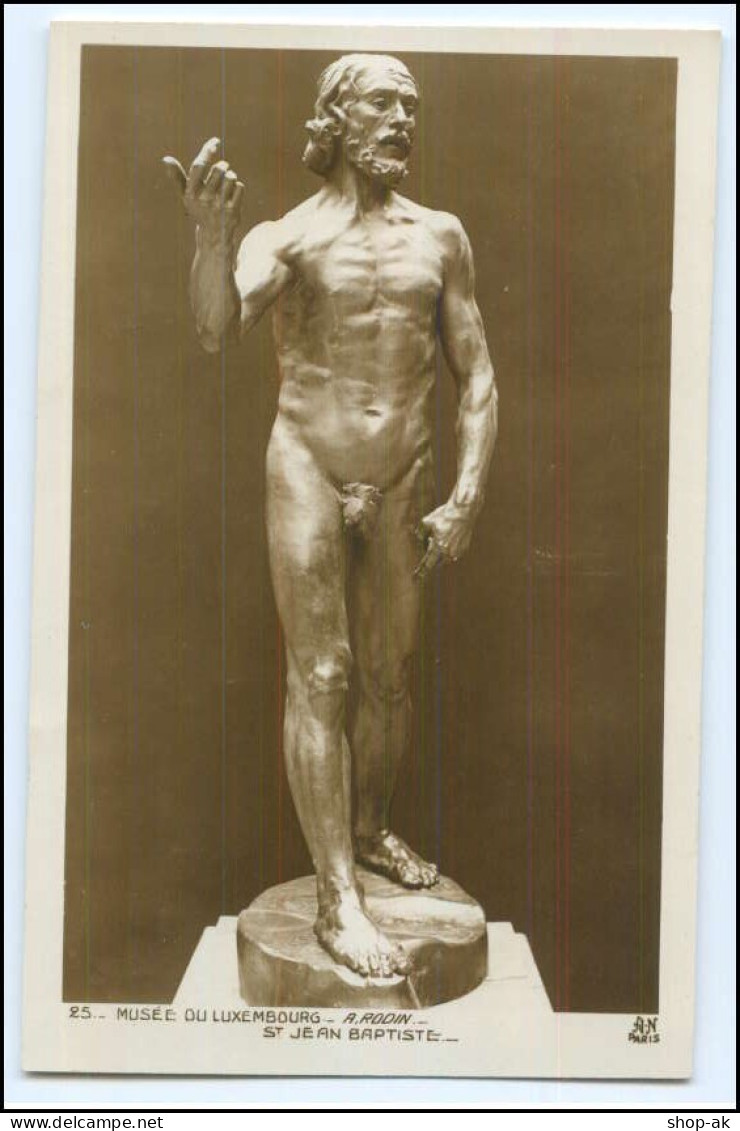 Y3994/ Skulptur A. Rodon - St. Jean Baptiste, Museum Luxemburg Foto AK Ca.1920 - Sculpturen