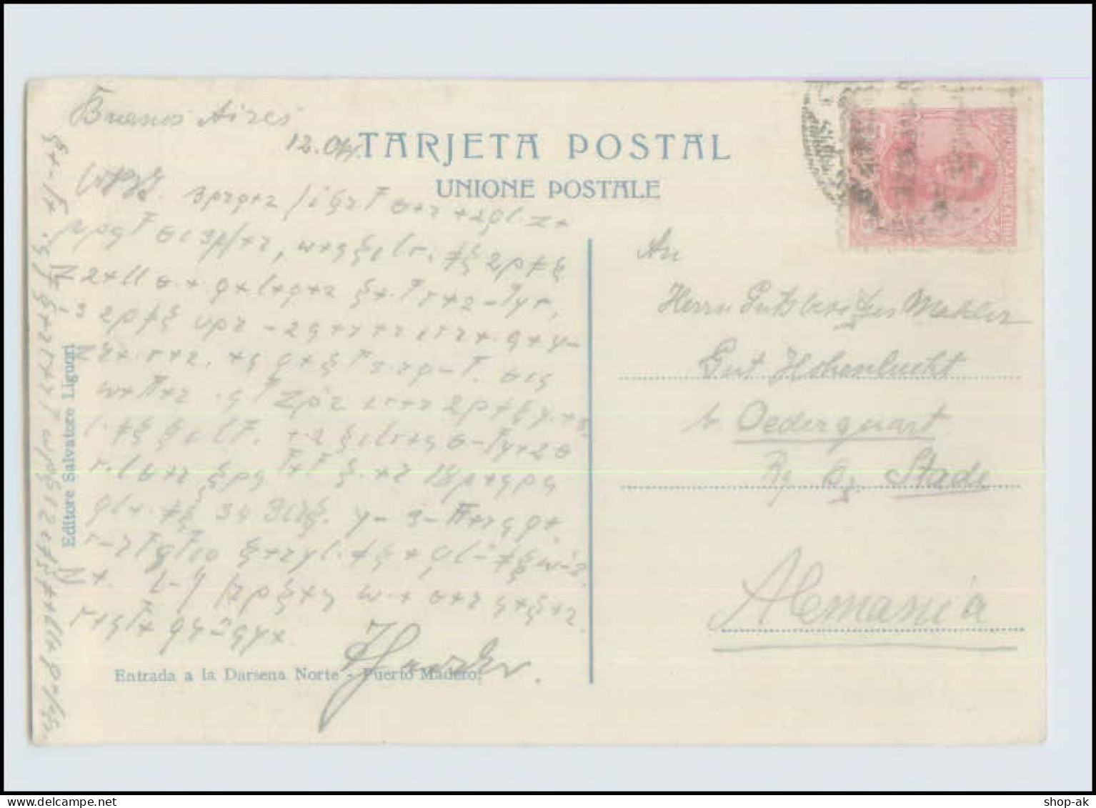 N9817/ Darsena Norte, Puerto Madero Argentinien Argentina Litho AK Ca.1910 - Argentinië