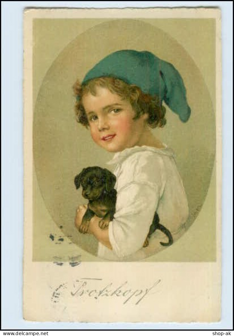 N9579/ Trotzkopf  Junge Mit Dackel   Litho Ak 1925 - Dogs