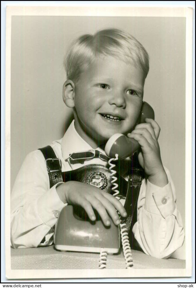 Y3016/ Kleiner Junge Mit Telefon Foto AK  Ca.1960 - Autres & Non Classés