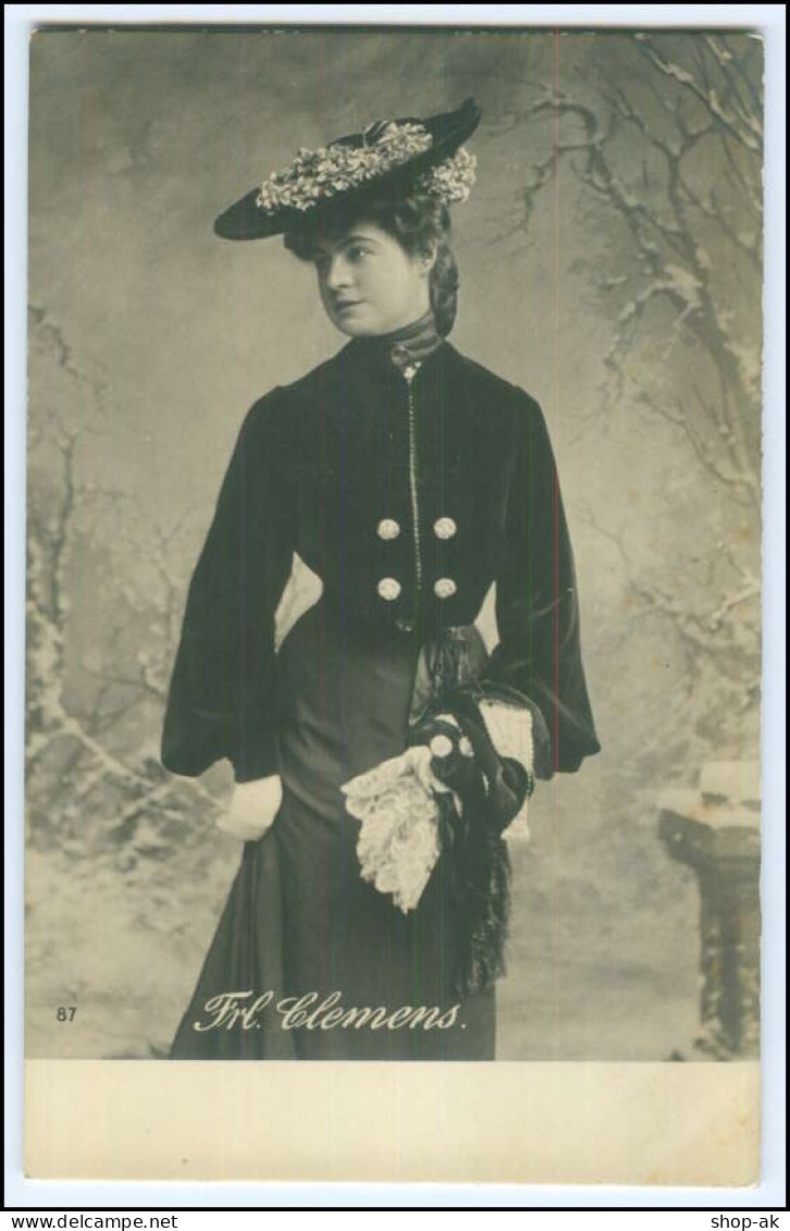 Y2950/ Schauspielerin Frl. Clemens  Theater Foto AK Ca.1900 - Entertainers