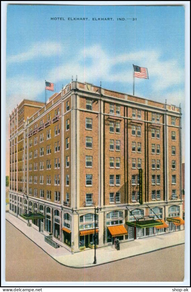 N9385/ Elkhart  Hotel  Ind. USA AK Ca.1935 - Sonstige & Ohne Zuordnung