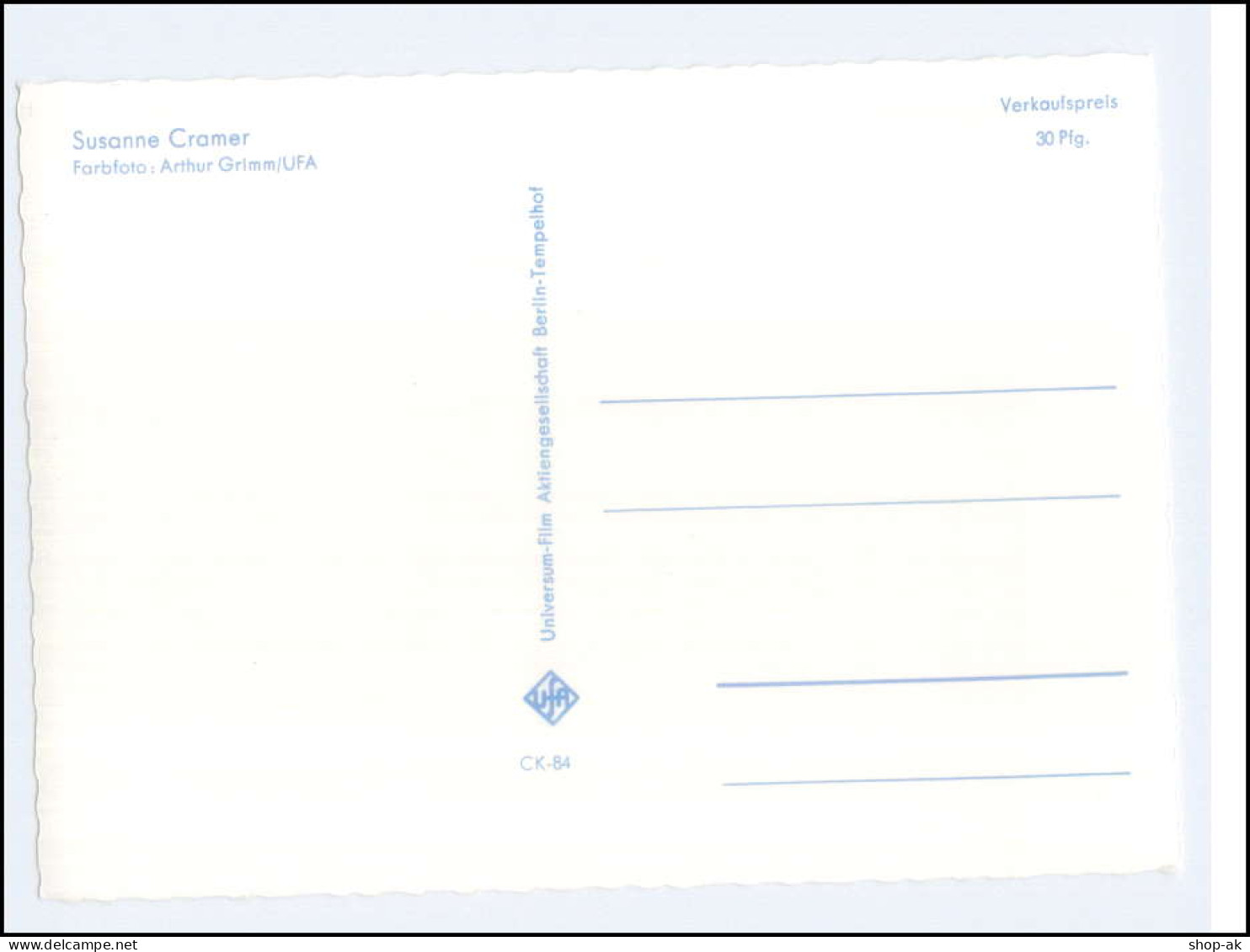 N8750/ Susanne Cramer Schöne Ufa AK Ca.1965 - Artisti
