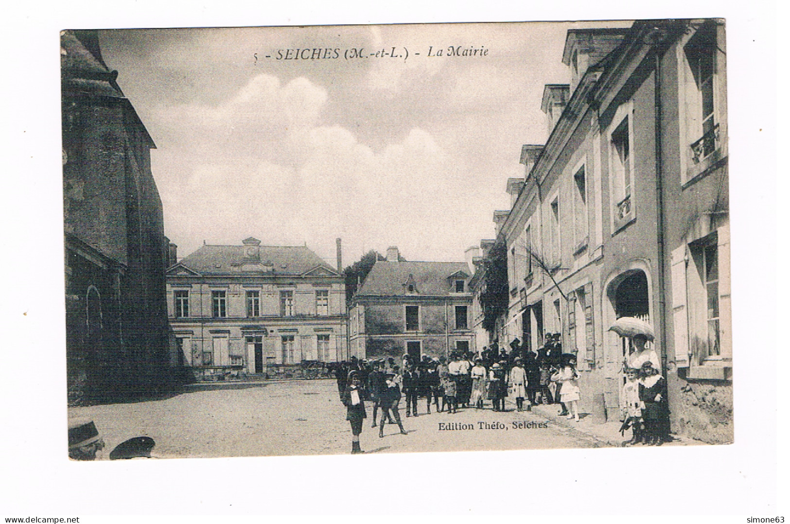 D 49 - Cpa -  SEICHES - LA MAIRIE - Belle Animation - Seiches Sur Le Loir