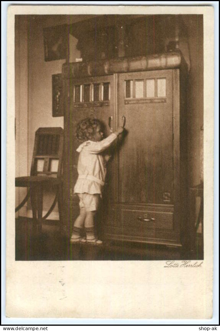 Y2502/ Lotte Herrlich Kinder AK "An Der Tür" 1929 - Altri & Non Classificati