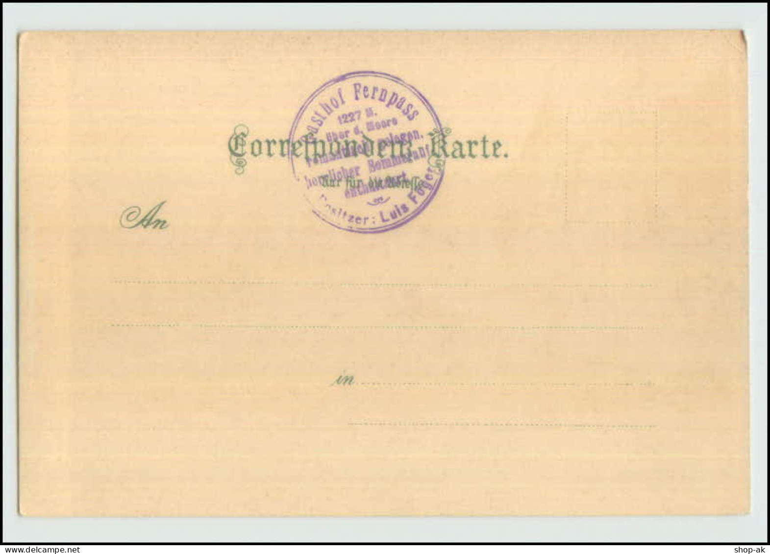 N4784/ Zeno Diemer Litho AK   Fernpass 1905  Verlag: Ottmar Zieher - Autres & Non Classés