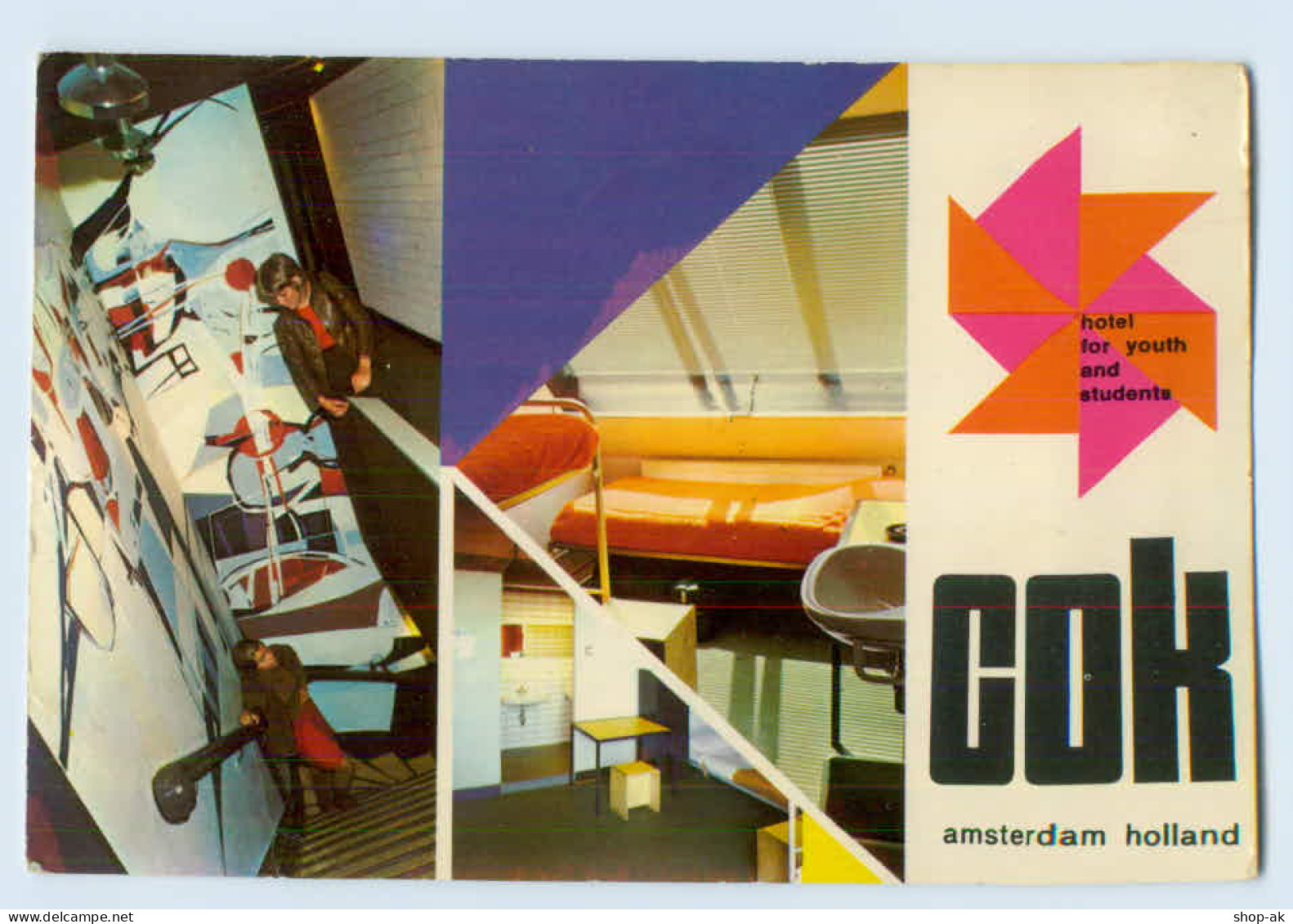 X1B64/ Amsterdam COK Hotel For Youth And Students AK Ca.1970 - Andere & Zonder Classificatie