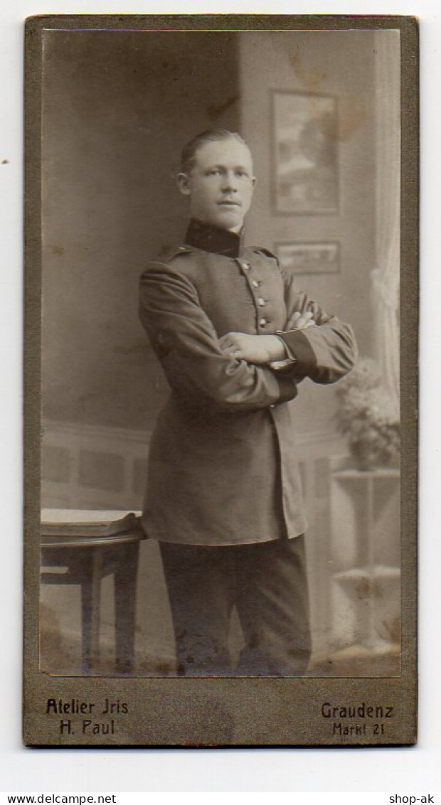 Y1291/ CDV Foto Soldat Atelier Jris H. Paul  Graudenz  Ca.1910 - Other & Unclassified