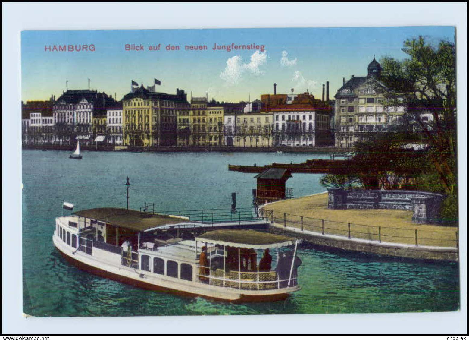 Y325/ Hamburg Jungfernstieg Alsterdampfer AK  Ca. 1910 - Mitte