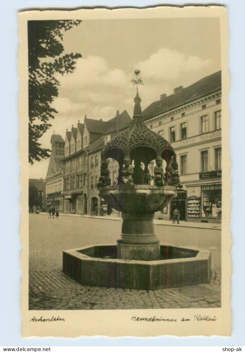 K903-064./ Aschersleben Brunnen Am Rathaus Foto AK Ca.1935 - Altri & Non Classificati