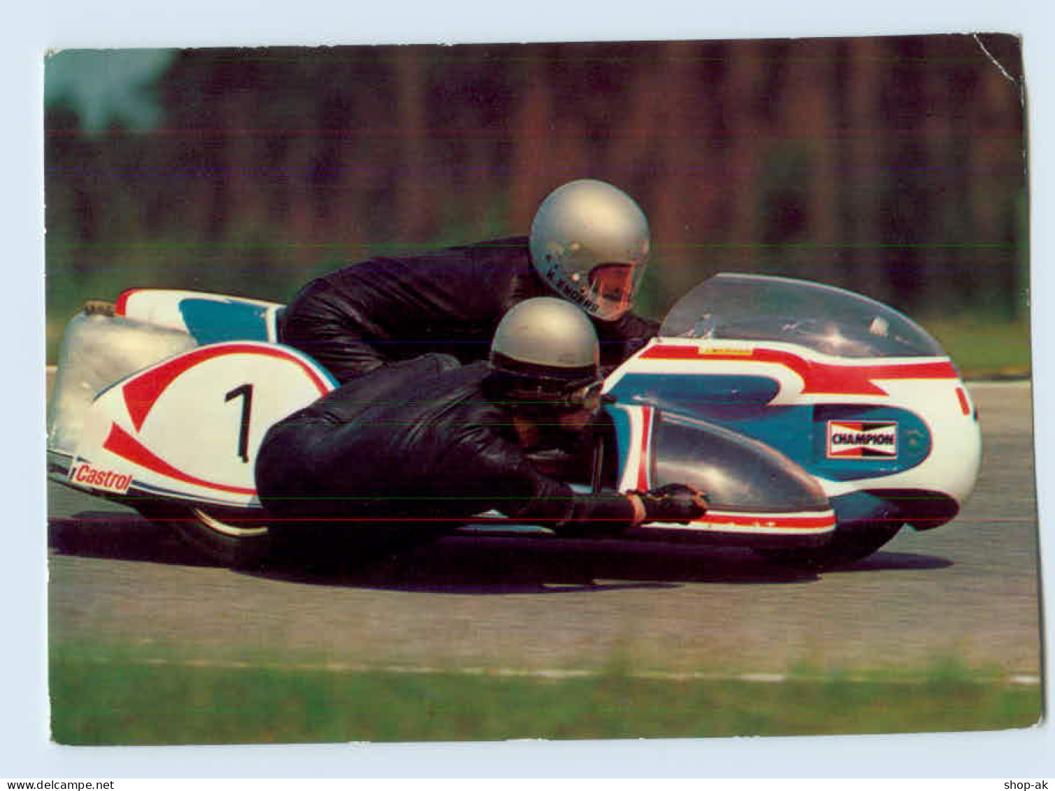 W9V86/ Motorradrennen AK Motorrad Mit Beiwagen Ca.1975 - Motos