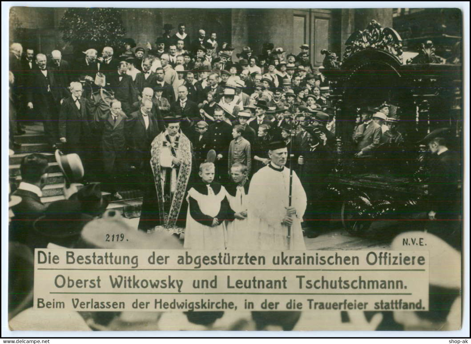 Y1265/ Berlin Hedwigkirche  Bestattung Offizier Witkowsky + Lt. Tschutchmann - Weltkrieg 1914-18