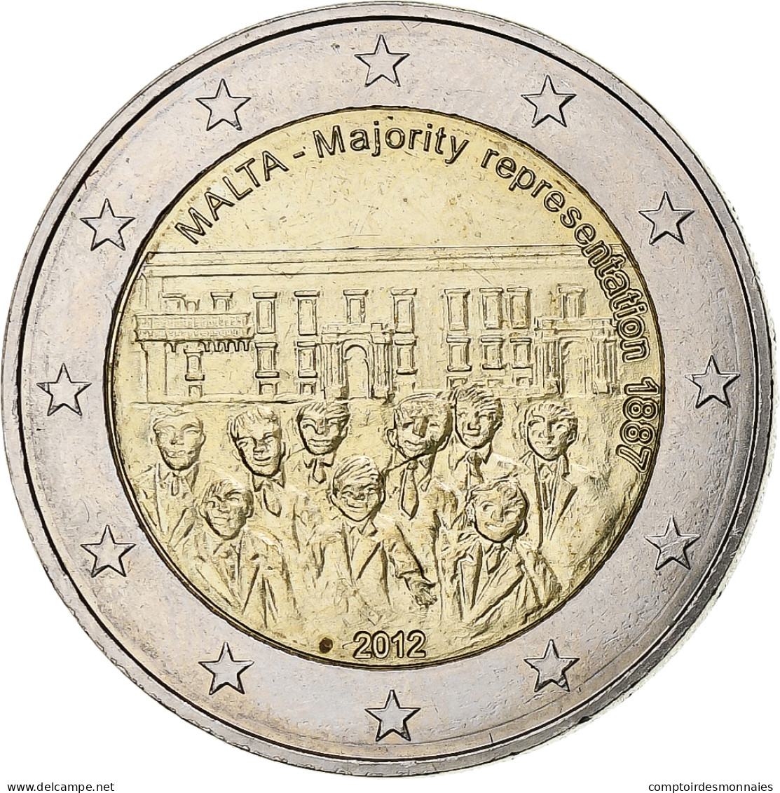 Malte, 2 Euro, Majority Representation, 2012, Utrecht, Bimétallique, SPL - Malte