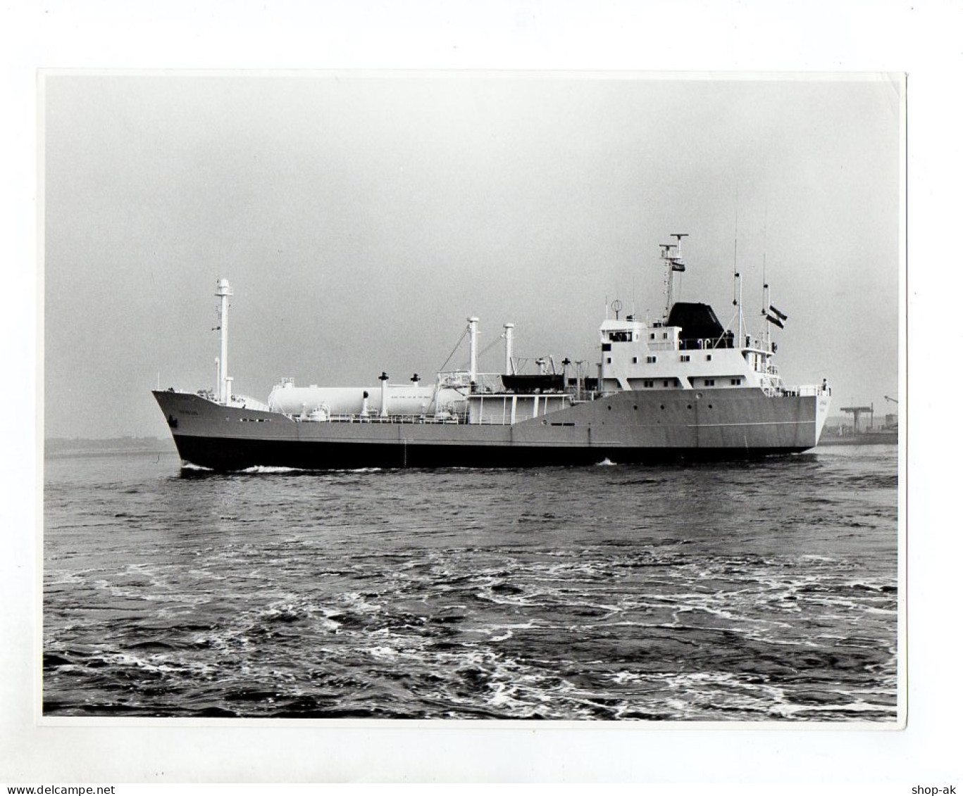 C1513/ Tanker Alphagas Vor Hafen Auf See Foto Ca. 1965 23 X 17,5 Cm - Comercio