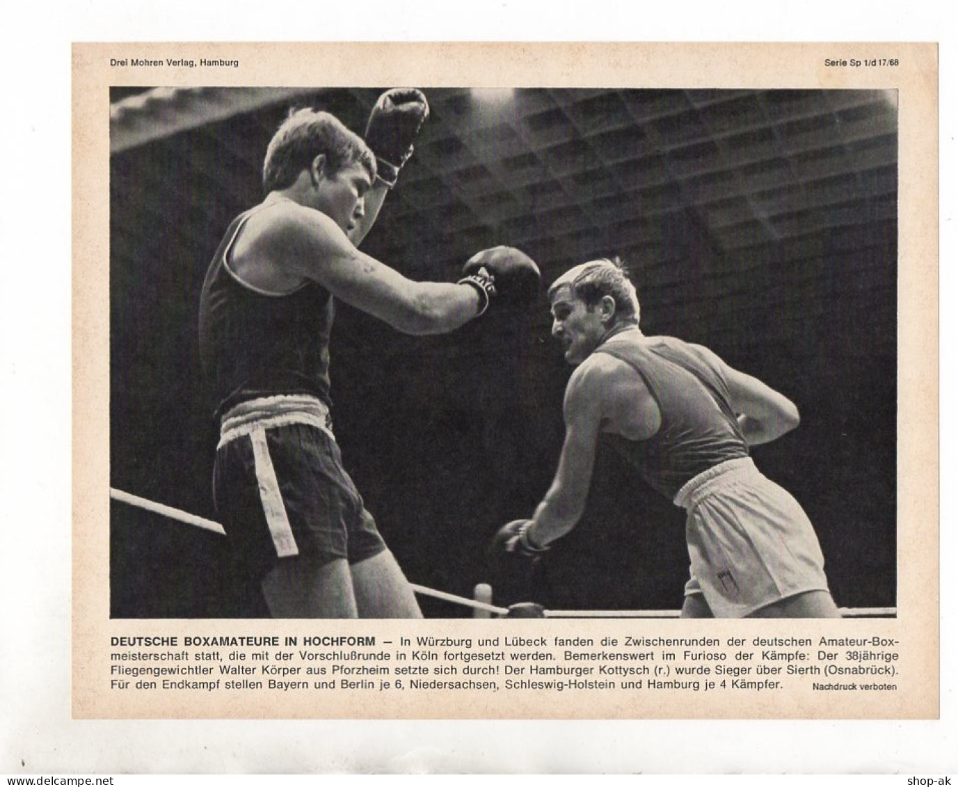FP210/ Boxen Sierth  - Dieter Kottysch 1968  23x17 Cm - Jeux Olympiques
