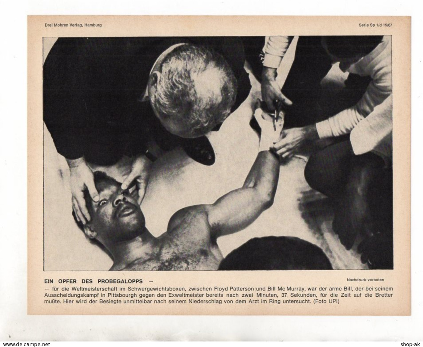 FP182/ Boxen Floyd Patterson - Bill Mc Murray In Pittsbourgh 1967 23 X 17 Cm - Giochi Olimpici