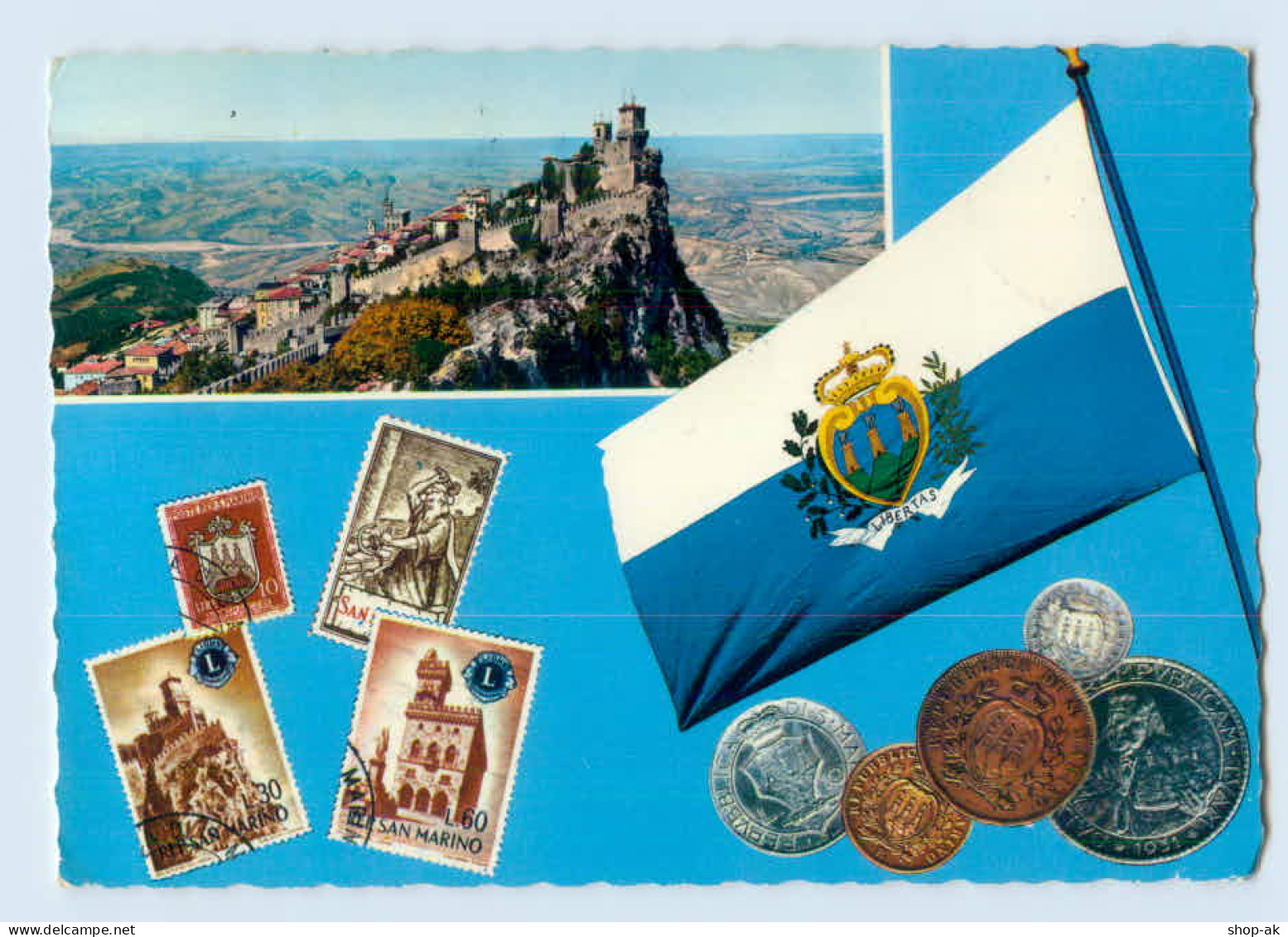 X1D49/ San Marino Briefmarken Münzen AK 1967 - Autres & Non Classés
